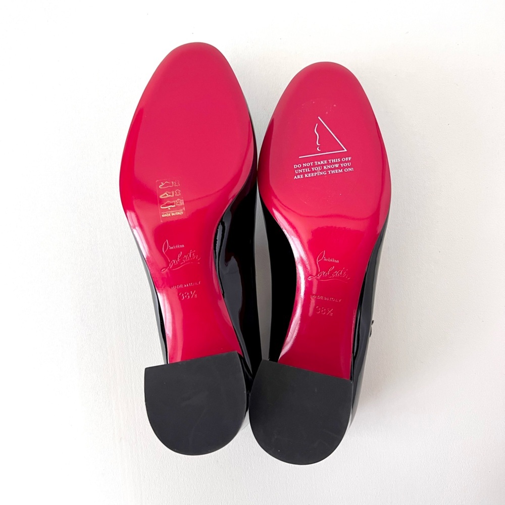 CHRISTIAN LOUBOUTIN || Miss Jane 55 Black Patent Pumps EU 38.5 - Picture 10 of 11